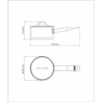 Panela Tramontina Professional 14cm Em Aço Inox Com Detalhe Satinado