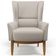Poltrona Decorativa Fixa Base de Madeira Milena D02 Linho Cru C-443 - Lyam Decor