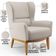 Poltrona Decorativa Fixa Base de Madeira Milena D02 Linho Cru C-443 - Lyam Decor