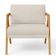 Kit 02 Poltronas Decorativas Sala Estar Pietra Estrutura De Madeira L02 Linho Champagne - Lyam Decor