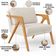 Kit 02 Poltronas Decorativas Sala Estar Pietra Estrutura De Madeira L02 Linho Champagne - Lyam Decor