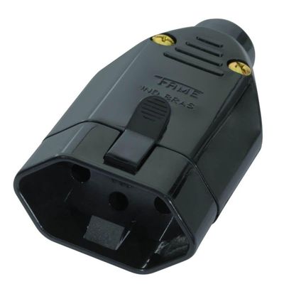 Plugue Fêmea 2p+t 10a Preto - 2146 - Fame Plugue Femea 2p+t 10a Preto Ref.2146 Fam Fame