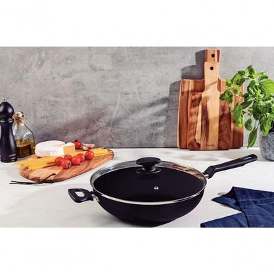 Wok Tramontina Loreto Antiaderente 28cm Com Tampa