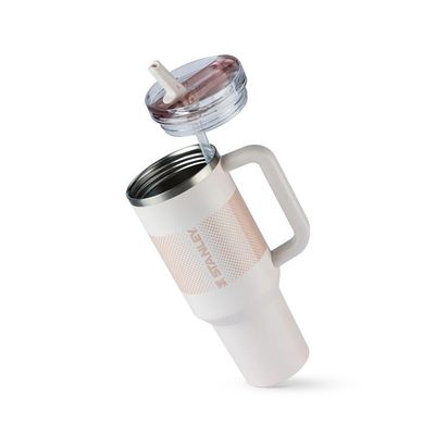 Copo Com Canudo Stanley Quencher Protour 1.18l Anti Vazamento Rose Quartz