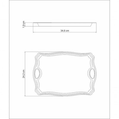 Bandeja Retangular Tramontina Classic 34 X 24cm Em Aço Inox Com Alça