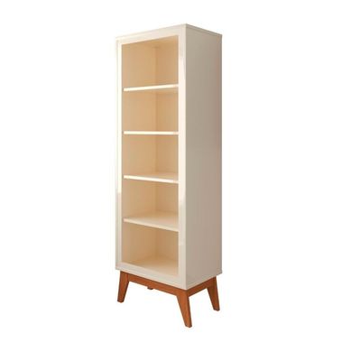 Estante Livreiro Retrô Alta Com 5 Prateleiras 173 Cm Eiffel - Off White E Cedro