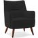 Poltrona Decorativa Fixa Pés de Madeira Isabella D02 Veludo Preto C-300 - Lyam Decor
