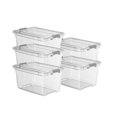 Kit 5 Organizadores 50l Plasvale Transparente