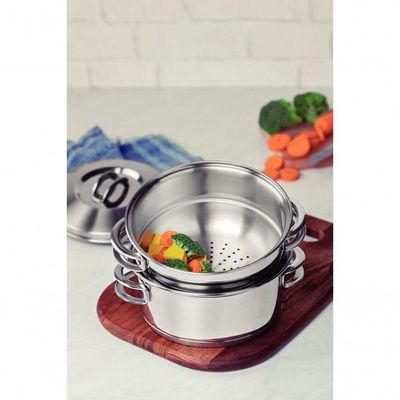 Jogo De Cozi-vapore Tramontina Solar Aço Inox 16cm 2 Peças