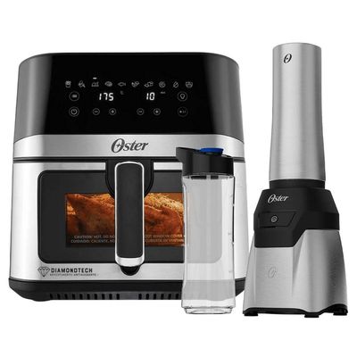 Kit Fritadeira DiamondTech 7,5L e Blender Power Inox 2 Jarras Oster - 110V