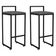 Kit 02 Banquetas Altas Para Cozinha Sala de Jantar Hanna L02 Preto Suede Cinza - Lyam Decor