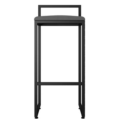 Kit 02 Banquetas Altas Para Cozinha Sala de Jantar Hanna L02 Preto Suede Cinza - Lyam Decor