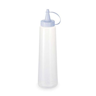 Kit 6 Bisnagas Plásticas Transparentes Com Tampa Em Cores 400ml Branco