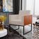 Kit 02 Poltronas Decorativas Sala Base fixa Metal Helô L02 Linho Bege Couríssimo Camel - Lyam Decor