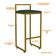 Kit 02 Banquetas Alta Para Cozinha Sala De Jantar Hanna L02 Dourado Linho Verde Musgo - Lyam Decor