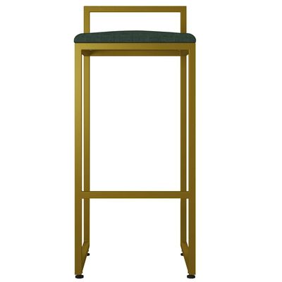 Kit 02 Banquetas Alta Para Cozinha Sala De Jantar Hanna L02 Dourado Linho Verde Musgo - Lyam Decor