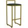 Kit 02 Banquetas Alta Para Cozinha Sala De Jantar Hanna L02 Dourado Linho Verde Musgo - Lyam Decor