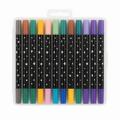 Canetas Para Colorir Com Glitter 2 Pontas – 48 Cores Vibrantes