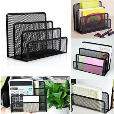 Organizador De Mesa 3 Divisórias Em Metal Aramado Porta Documentos, Pastas E Cartas Com Design Moderno