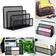 Organizador De Mesa 3 Divisórias Em Metal Aramado Porta Documentos, Pastas E Cartas Com Design Moderno