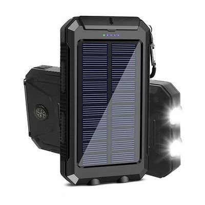 Carregador Portátil Power Bank Solar Usb Preto – Energia Sustentável Em Qualquer Lugar
