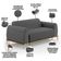 Kit Sofá 2 Lugares 150cm Com Poltrona Molino Pés D'ouro D02 Linho Cinza Escuro C-416 - Lyam Decor