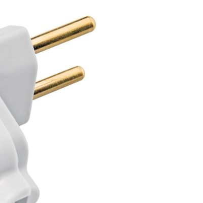 Plugue Angular 2p 10a 250 Volts Branco - 57402106 - Tramontina
