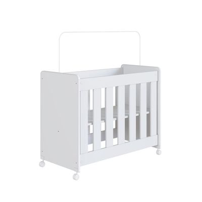 Mini Berço Infantil Moisés Multifuncional 4 Em 1 Com Rodas Para Quarto De Bebê Branco