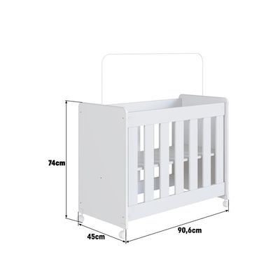 Mini Berço Infantil Moisés Multifuncional 4 Em 1 Com Rodas Para Quarto De Bebê Branco