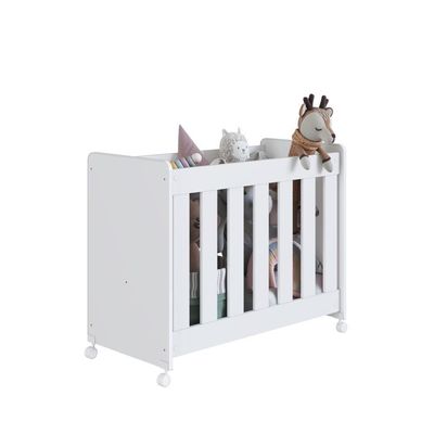 Mini Berço Infantil Moisés Multifuncional 4 Em 1 Com Rodas Para Quarto De Bebê Branco