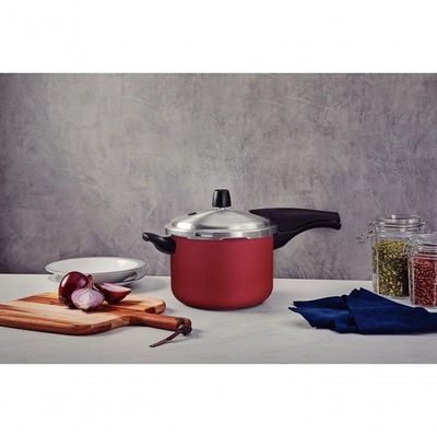 Panela De Pressão Tramontina Vancouver Effect Alumínio Com Revestimento Antiaderente Vermelho 20cm 4,5 Litros