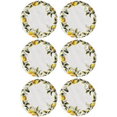 Jogo 6 Pratos Rasos Bio Limonata 27,5cm Cerâmica Porto Brasil Mesa Jantar