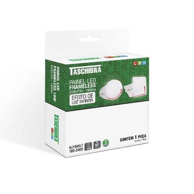 Painel Led Frameless Quadrado Embutir 18 Watts 6500k - 15140116 - Taschibra