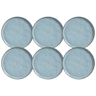 Jogo 6 Pratos Azuis Cerâmica Rasos 27cm Bio Breeze Porto Bra