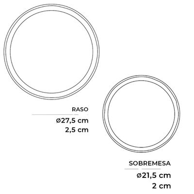 Conjunto Prato Raso 27cm e de Sobremesa 21,5cm Breeze Encant