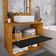 Conjunto Gabinete Com Espelheira Para Banheiro Zenit Naturalle Preto Fosco