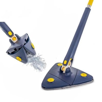 Esfregão Mop Giratório Limpa Vidros Esfregão 360 Graus Rodo Limpeza Microfibra Articulado - Azul