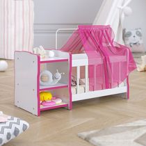 Kit 02 Berços Para Boneca Cristal Ursinho C02 Brinquedo Infantil Branco Rosa - Lyam Decor