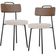 Kit 02 Cadeiras Decorativas Estofada Sala Jantar Barcelona L02 Couríssimo Marrom Linho Bege - Lyam