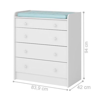Cômoda Bianca Com Trocador E 4 Gavetas Branco