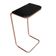 Mesa Lateral Tampo Preto P/ Sofá Base Metálica bronze