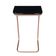 Mesa Lateral Tampo Preto P/ Sofá Base Metálica bronze