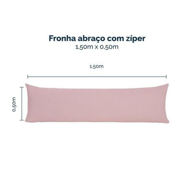 Fronhas Para Travesseiro De Corpo Slim 1,50m X 50cm 2 Unidades - Rose