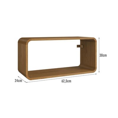 Nicho Prateleira Decorativa Infantil 62,5x30cm Organizador Para Quarto E Decoração Carvalho Xingu