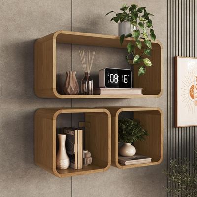 Nicho Prateleira Decorativa Infantil 62,5x30cm Organizador Para Quarto E Decoração Carvalho Xingu
