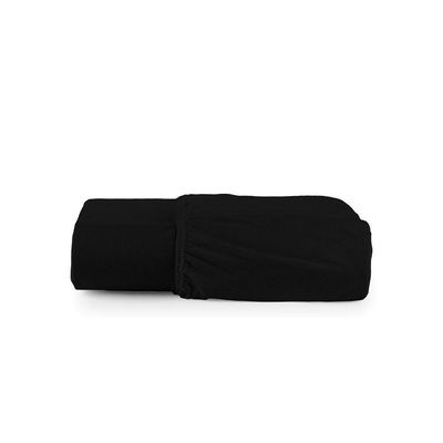 Lençol De Baixo Minimal Solteiro Avulso Com Elástico 01 Peça Malha 100% Algodão - Preto