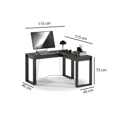 Mesa Escrivaninha Berlim De Canto Em L Para Quarto E Escritório Com Espaço Para E Computador Preto