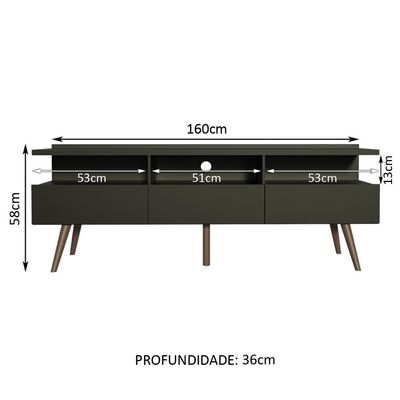 Rack Para Tv Até 65 Polegadas Madesa Londres Com Pés Retro Preto Texturizado