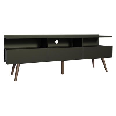 Rack Para Tv Até 65 Polegadas Madesa Londres Com Pés Retro Preto Texturizado