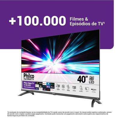 Smart TV 40” Philco LED Roku TV Dolby Audio PTV40M9GR2CGB Bivolt